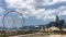 Observation Wheel in Central District near Victoria Harbor in Hong Kong