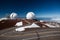 Observatory domes at the peak of Mauna Kea volcano