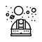observatory telescope watching on planets line icon vector illustration