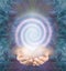 Observe the continuous vortexing spiral of energy flowing in and out