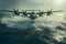 Observe a fleet of amphibious planes seamlessly