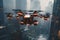 Observe a fleet of autonomous cargo drones