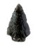 Obsidian arrowhead on white background