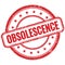 OBSOLESCENCE text on red grungy round rubber stamp