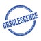 OBSOLESCENCE text written on blue grungy round stamp