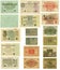 Obsolete German banknotes cut out