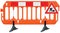 Obstacle detour barrier fence roadworks barricade, orange red and white luminescent stop signal, road works sign seamless isolated