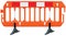 Obstacle detour road barrier fence roadworks barricade orange red and white luminescent stop signal sign seamless isolated closeup