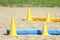 Obstacles and buoys in the sand