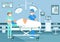 Obstetrician Attends Childbirth Flat Illustration