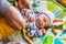 Obstetrician checks newborn infant