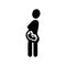 Obstetrics, pregnant icon / black vector graphics