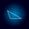 obtuse triangle icon in neon style. geometric figure element for mobile concept and web apps. thin line icon for website design