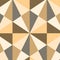 Obtuse Triangle Shape in Brown, Gray and White Creating Mosaic and Stained Glass 3D Repeat Pattern. Creative Background