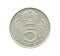 Obverse of 5 Forints coin made by Hungary