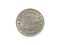 Obverse of Hungary coin 50 filler 1986 isolated in white background.