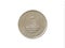 Obverse of Kiribati coin minted in 1979. Isolated in white background.