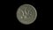 Obverse of Luxembourg coin 1 franc 1953 isolated in black background