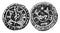 Obverse and Reverse Sides of Fanam of Madras, vintage illustration