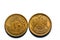 obverse and reverse sides of ten milliemes coin 1973, old Egyptian money of ten milliemes coin