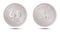 Obverse and reverse of UAE coin on white background.