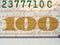 Obverse of US one hundred dollar bill macro, 100 usd banknote, u