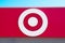 Ocala, Florida 2-27-2024 exterior facade sign signage of target retail store logo, emblem icon symbol of a white ring bullseye