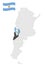 Ocation of  Province Neuquen on map Argentina. 3d location sign similar to the flag of Neuquen. Quality map  with  provinces of  A