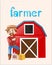 Occupation flashcard with farmer