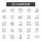 Occupation line icons, signs, vector set, linear concept, outline illustration