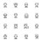 Occupation, profession line icons set