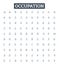 Occupation vector line icons set. Job, Work, Task, Profession, Post, Vocation, Calling illustration outline concept