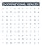 Occupational health vector line icons set. Occupational, Health, Safety, Risk, Hazards, Injury, Illness illustration