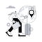 Occupational migration abstract concept vector illustration.
