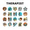 occupational therapist health icons set vector