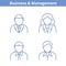 Occupations avatar set: businessman, businesswoman, consultant,