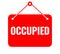 Occupied vector hanging sign