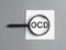 OCD abbreviation, mental disorder. Psychological concept. Obsessive compulsive disease