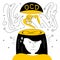 OCD symptoms, the girl has fear and intrusive thoughts for wash hands and counting. Obsessive compulsive disorder vector