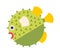 Ocean animal design of fish hedgehog cartoon ocean life vector illustration.