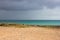 Ocean background. Atlantic horizon. Space landscape, panoramic view. Fuerteventura, Canary island, Spain