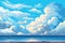 ocean background blue sky clouds seascape