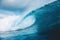 Ocean barrel wave in ocean. Breaking wave for surfing in Bali