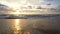 Ocean Beach sunrise. Beautiful cloudscape over the sea waves