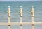 Ocean Behind Iron Fence Spikes