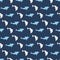 Ocean Blue Dance Seamless Dolphin Fish Pattern