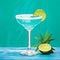 Ocean Blue Margarita in Vibrant, Minimalist Style