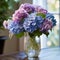 Ocean Breeze: A Refreshing Bouquet of Blue Hydrangeas and Sea Lavender