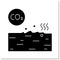 Ocean Co2 pollution glyph icon