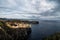 Ocean coast on azores coastal fields at sao miguel island